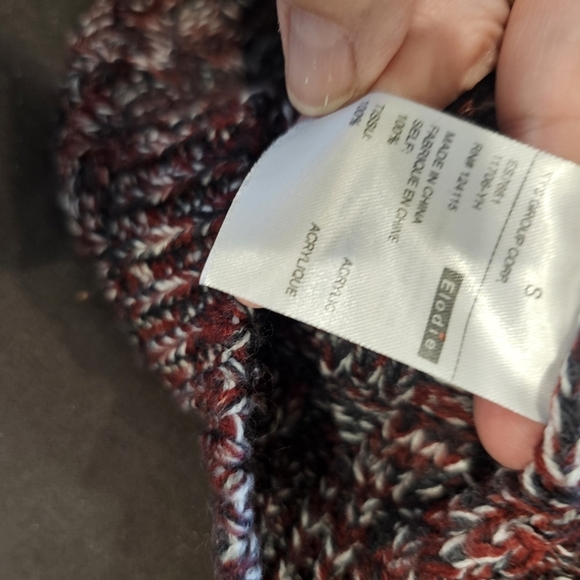 Elodie Burgandy PatchWork Turtleneck Sweater - Picture 3 of 3